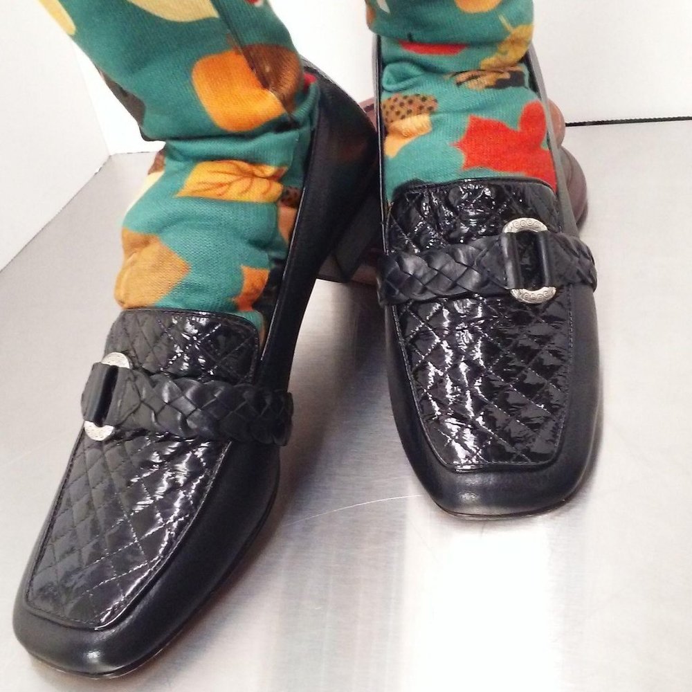Brighton Kane Loafer Shoe Sz-8.5 Quilted Patent